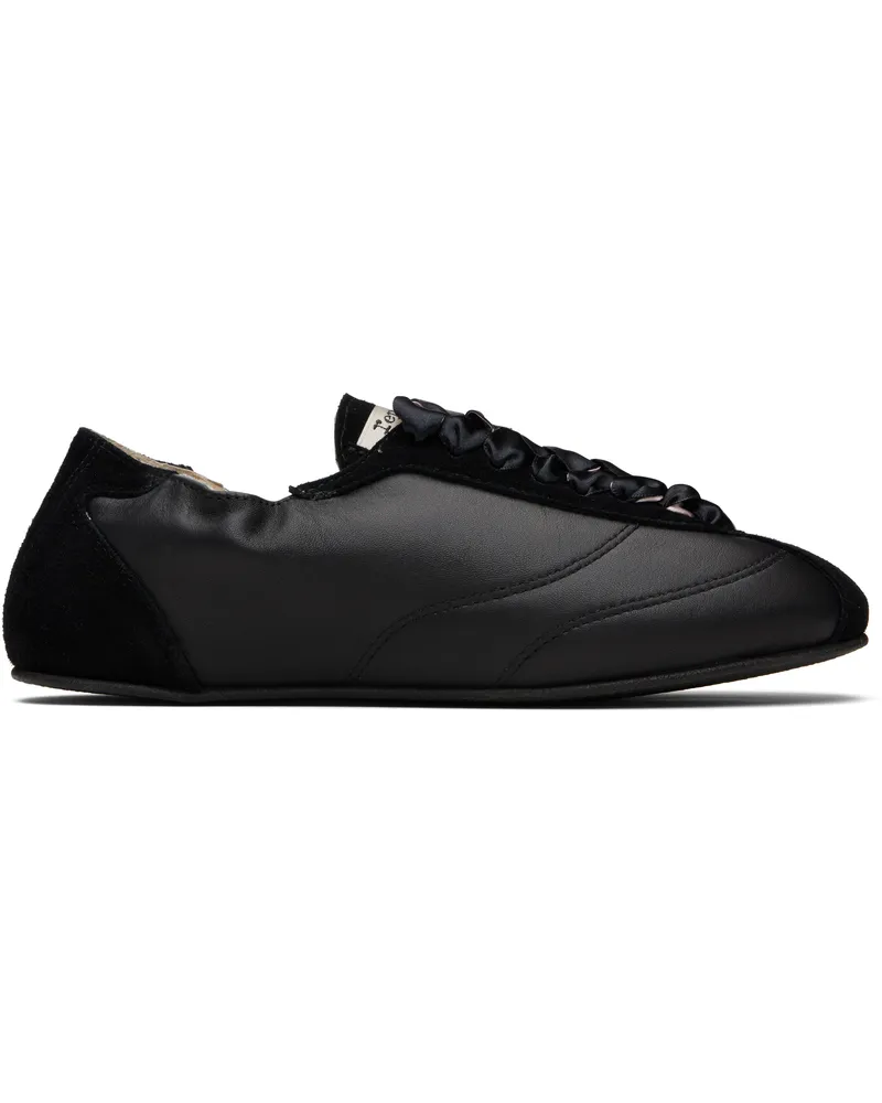 Repetto Black Silk Tennis Sneakers 410