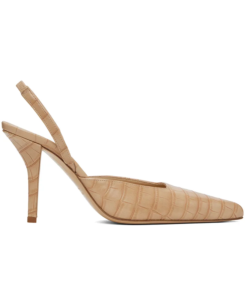 Gia Borghini Beige Octavie Croc Heels 4505