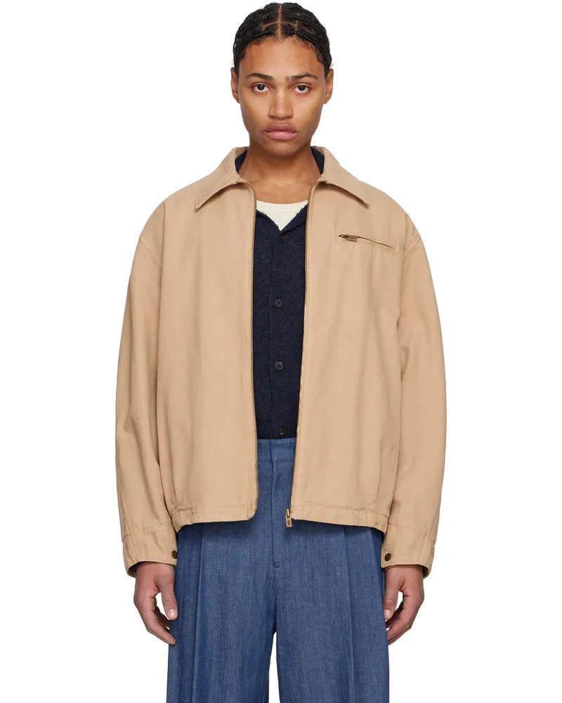 LE 17 SEPTEMBRE Tan Over Dyeing Denim Jacket Beige