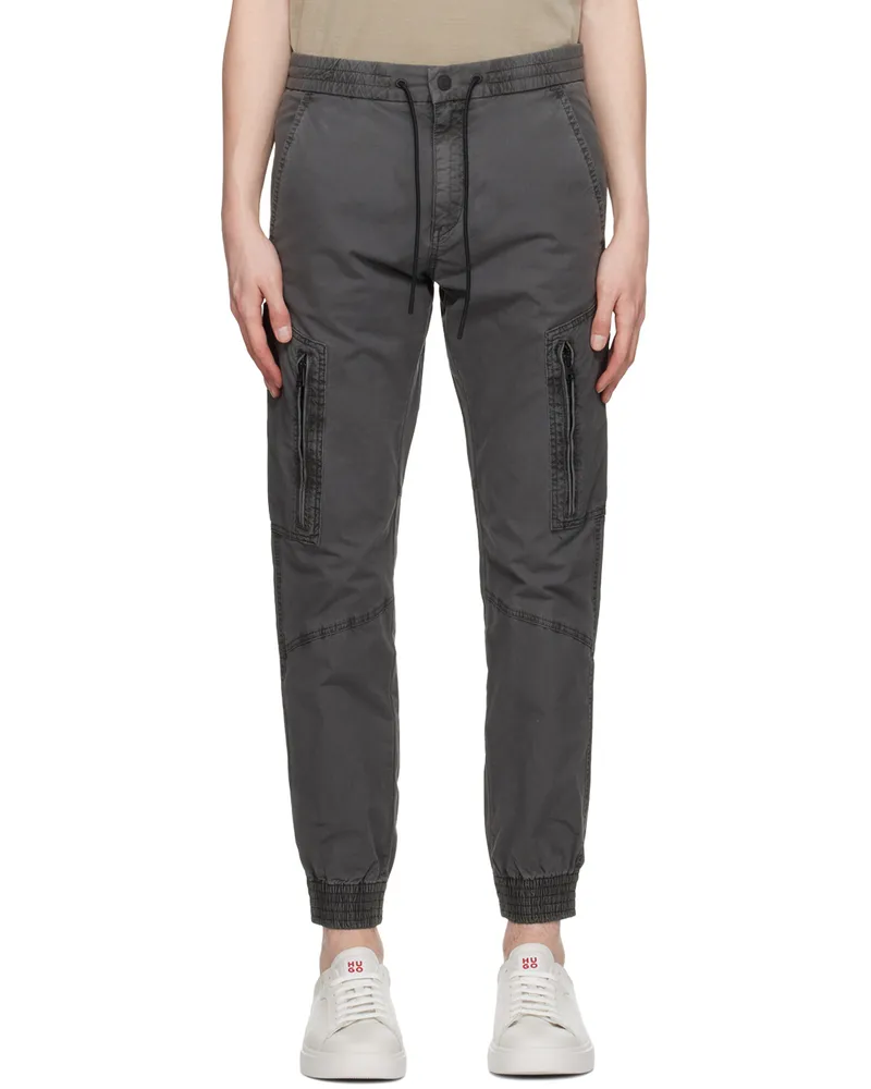HUGO BOSS Gray Regular-Fit Cargo Pants Dark