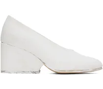 White Painted Wedge Heels