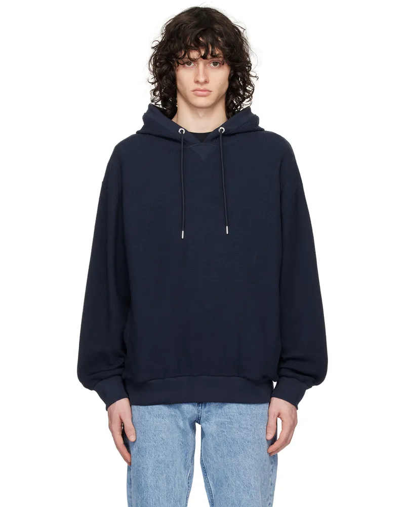 HUGO BOSS Navy Drawstring Hoodie 404-dark
