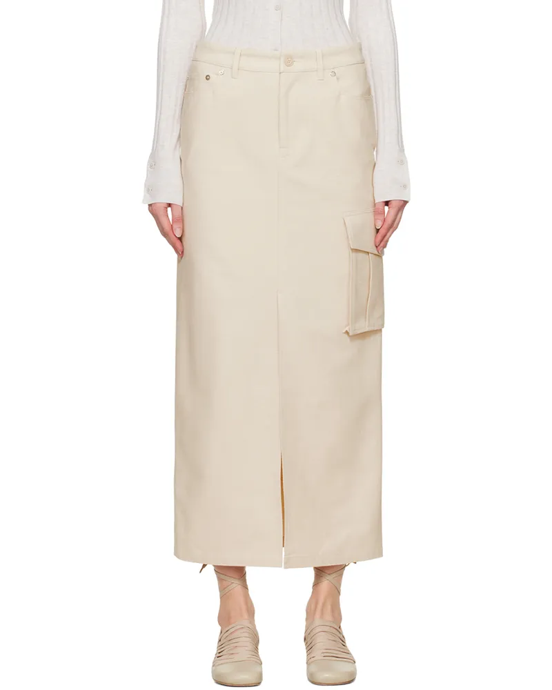 Filippa K Off-White Cargo Maxi Skirt 9947