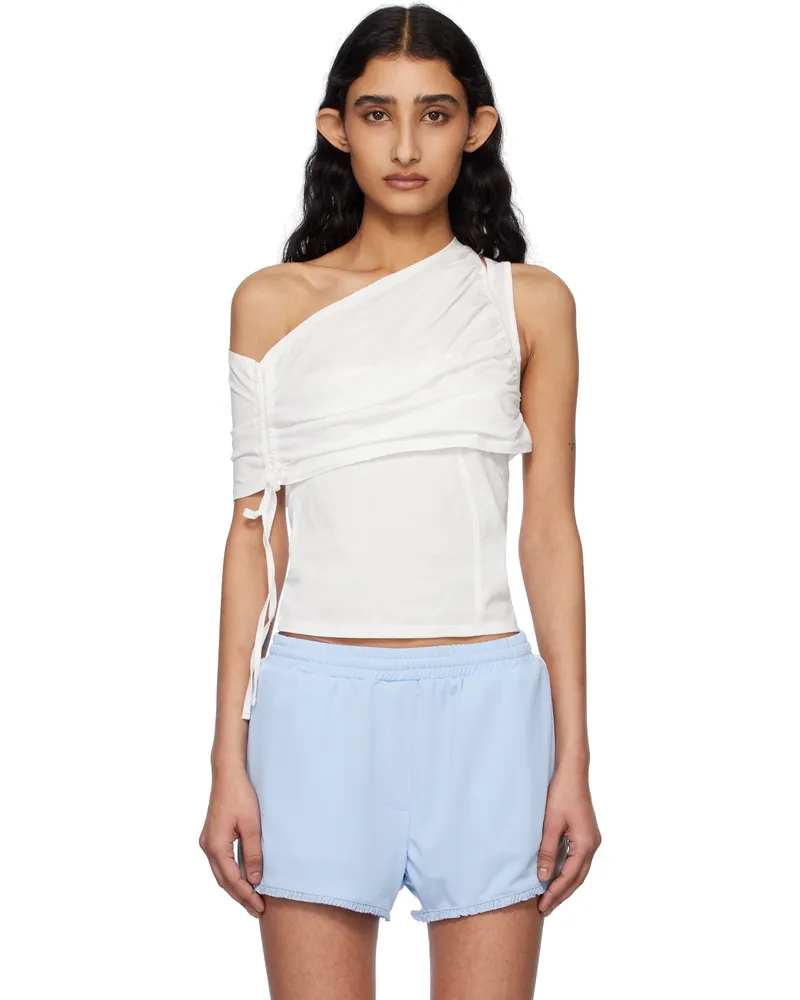 Kijun Off-White Shirring One Shoulder Top Off-white