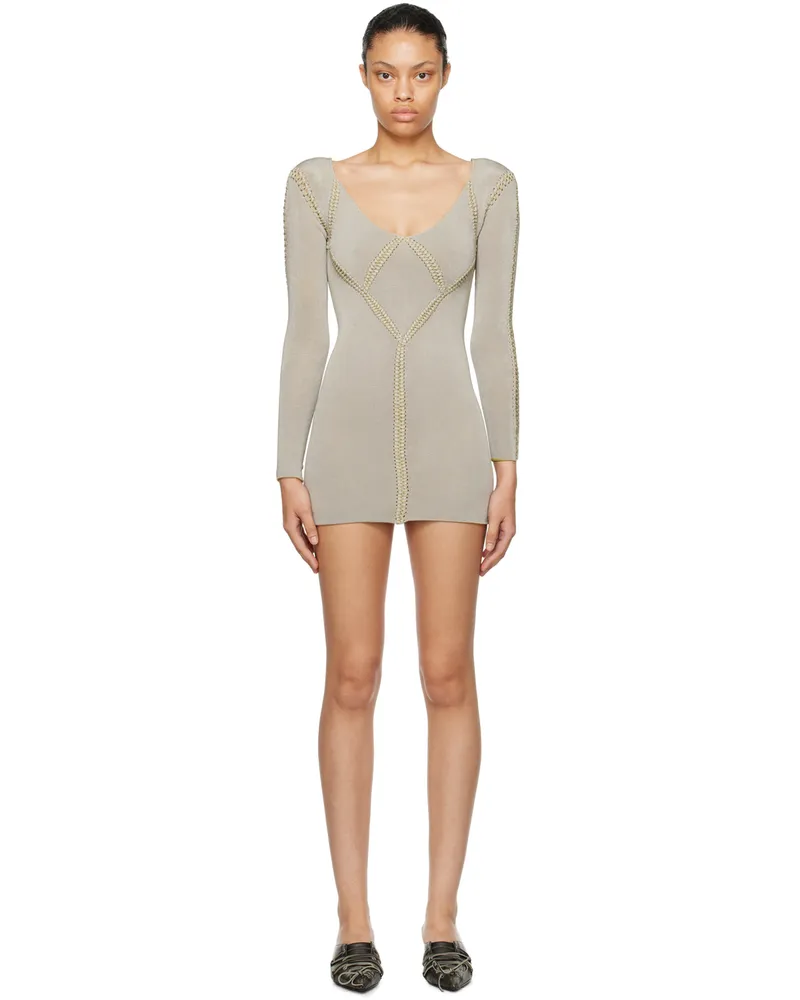 Isa Boulder SSENSE Exclusive Gray Tria Minidress Silver