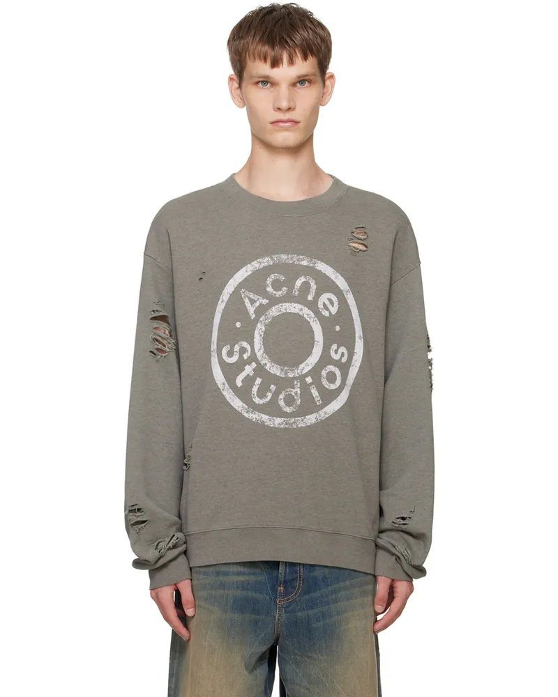 Acne Studios Green Printed-Logo Sweatshirt Bca