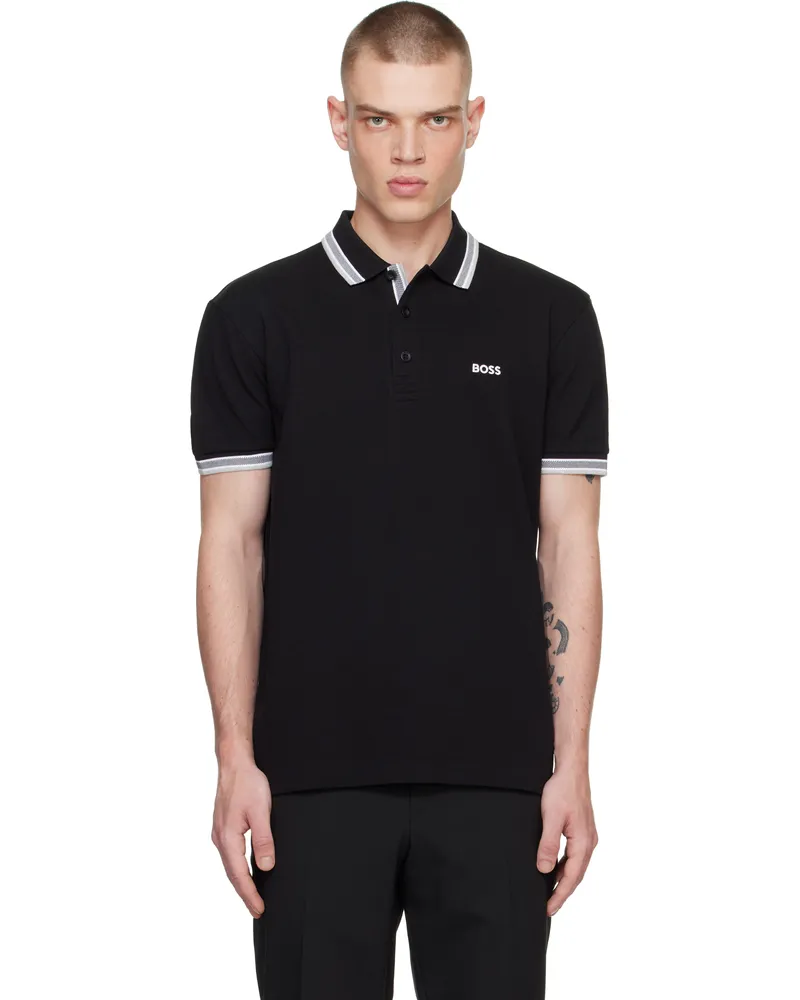 HUGO BOSS Black Contrast Logo Polo 001-black