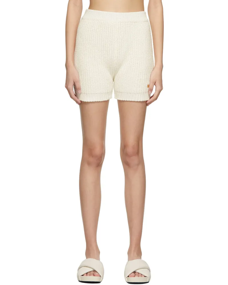RECTO Off-White Knit Beach Shorts Off