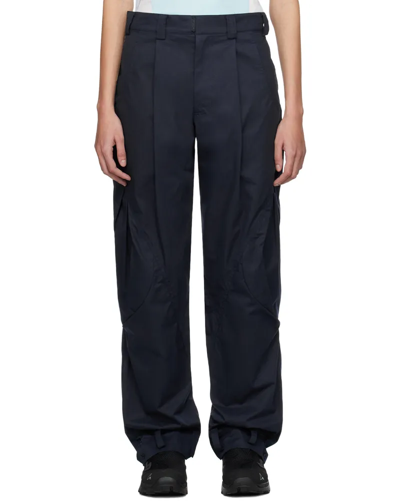 Hyein Seo Navy Flap Pocket Trousers Navy