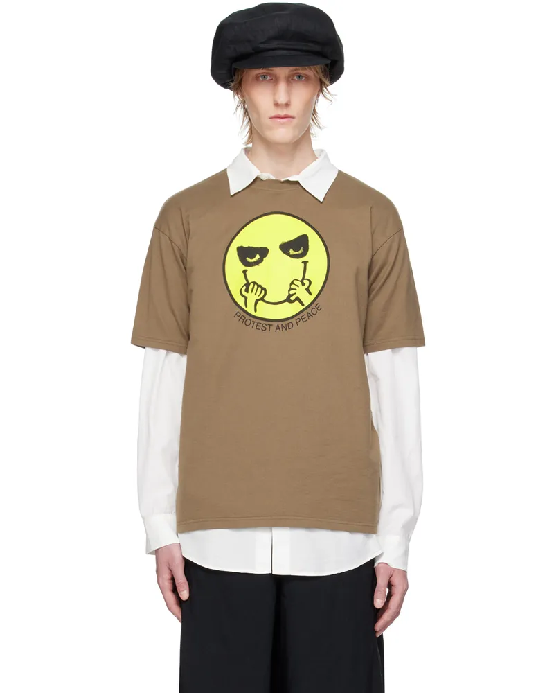 Undercover Brown Graphic T-Shirt Gray