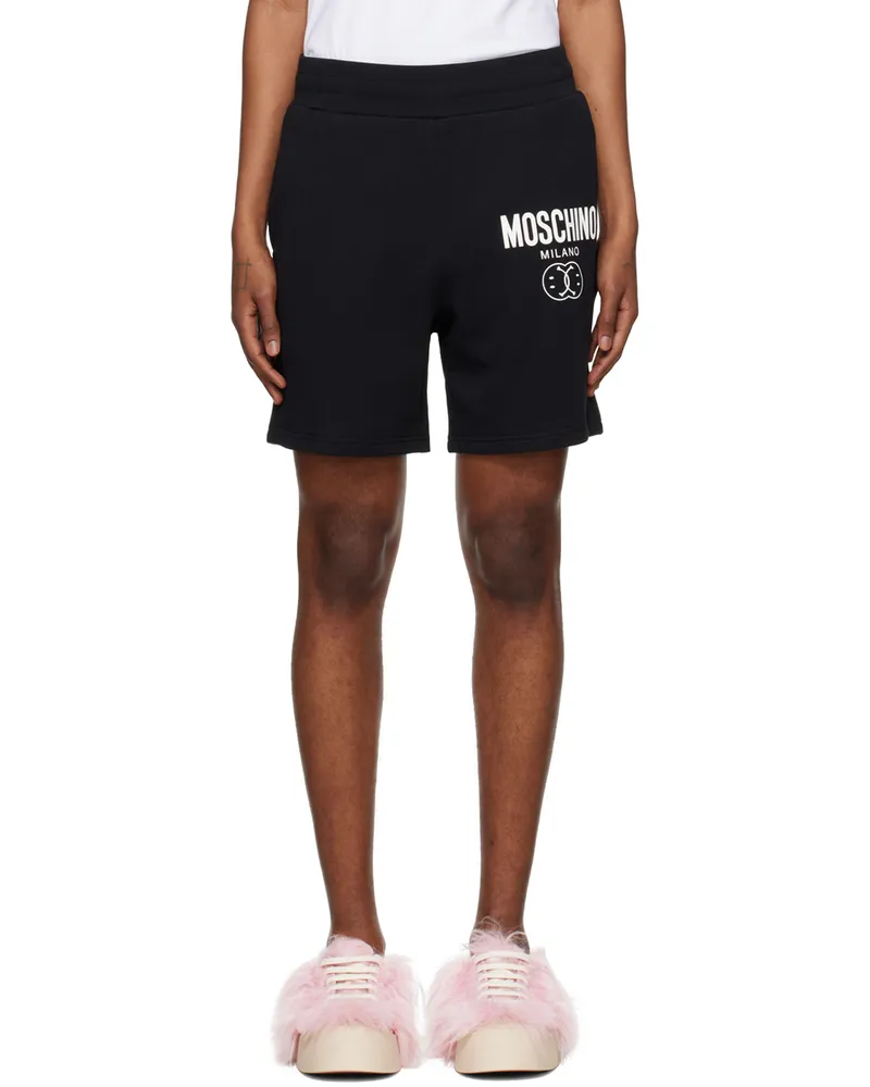 Moschino Black Double Smiley Shorts J1555
