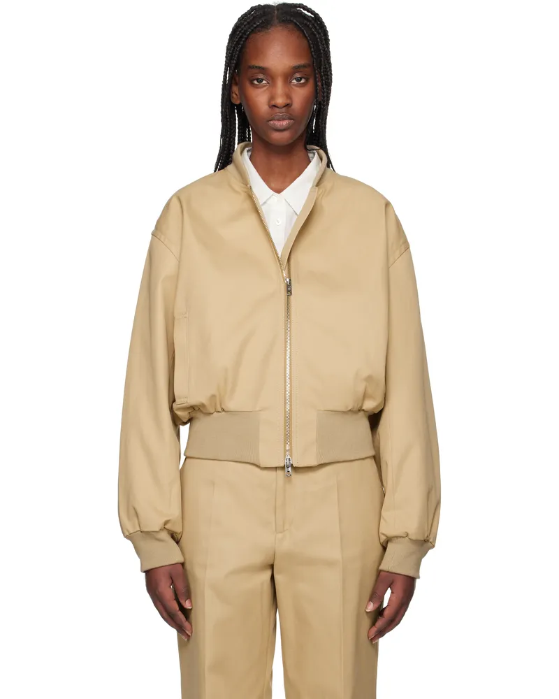 Filippa K Beige Cotton Blouson Bomber Jacket 9558