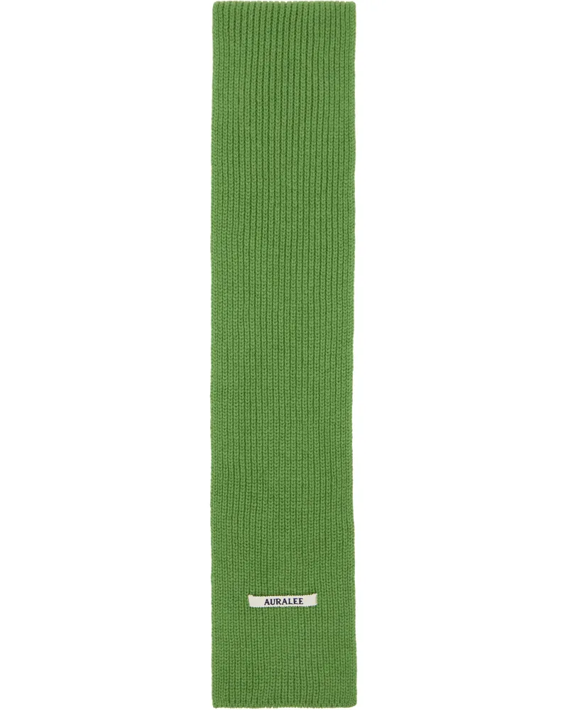 AURALEE Green Light Cashmere Knit Stole Green
