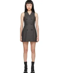 Stella McCartney Gray Double-Breasted Midi Dress Charcoal