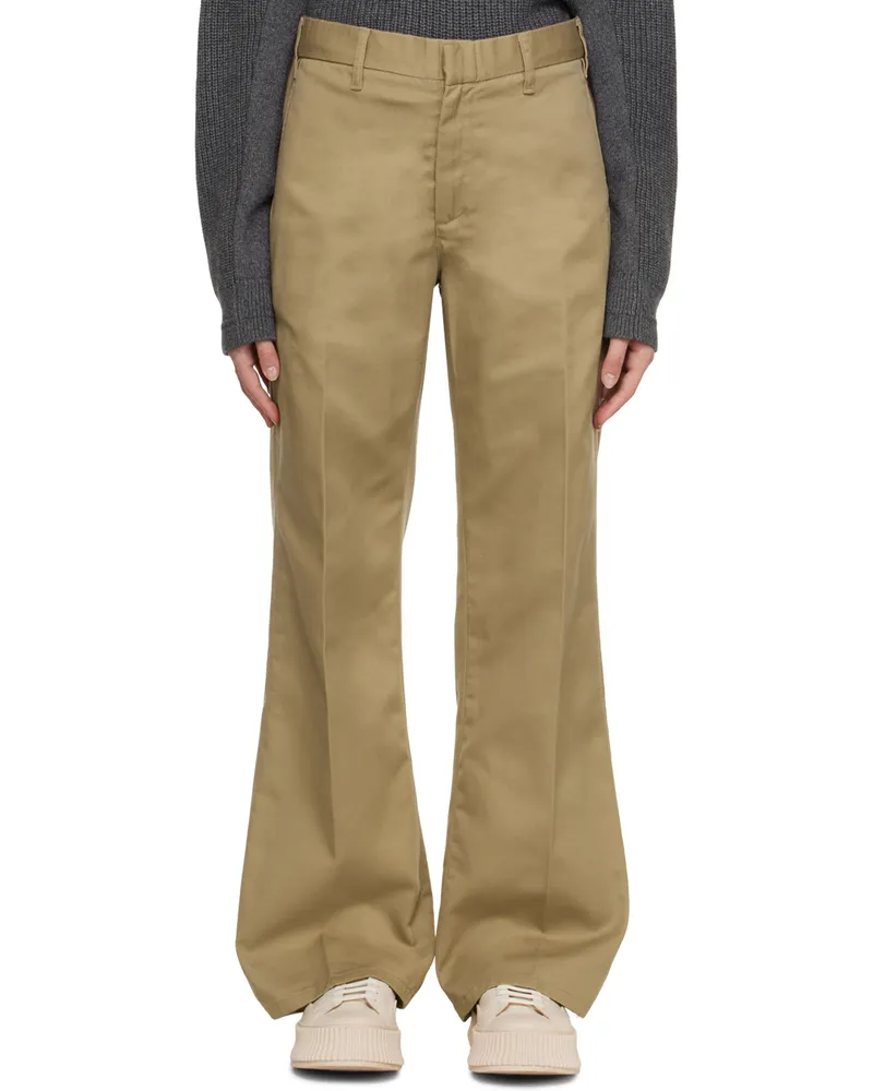 RE/DONE Khaki Super Wide-Leg Trousers Khaki