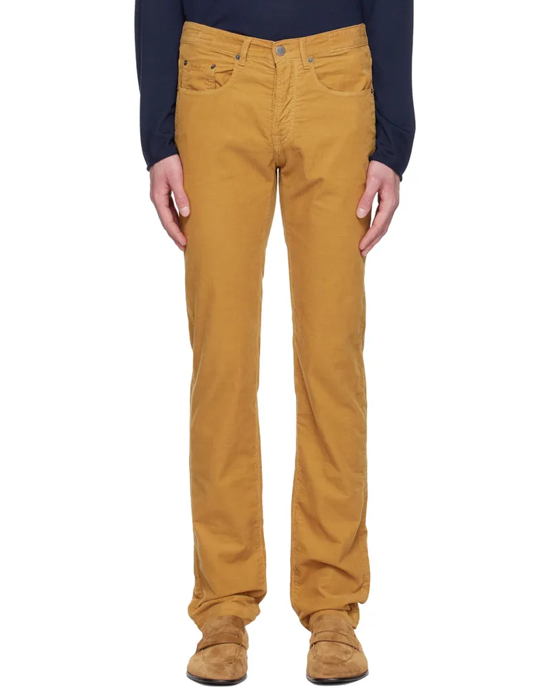 Massimo Alba Yellow Alunga Trousers Saffron