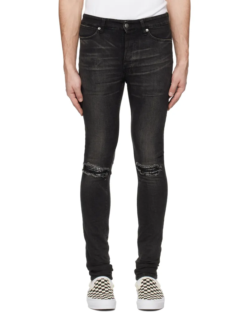 ksubi Black Van Winkle Tarr Repair Jeans Black