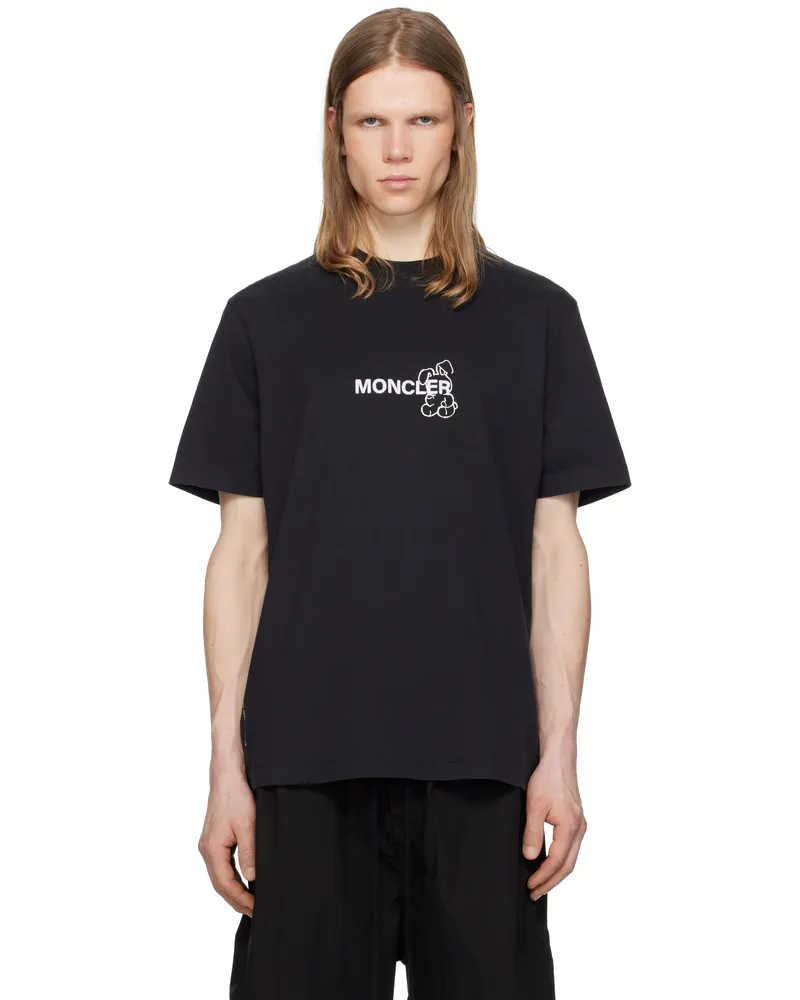 Moncler Moncler x FRGMT Hiroshi Fujiwara Black Cartoon Logo T-shirt 999