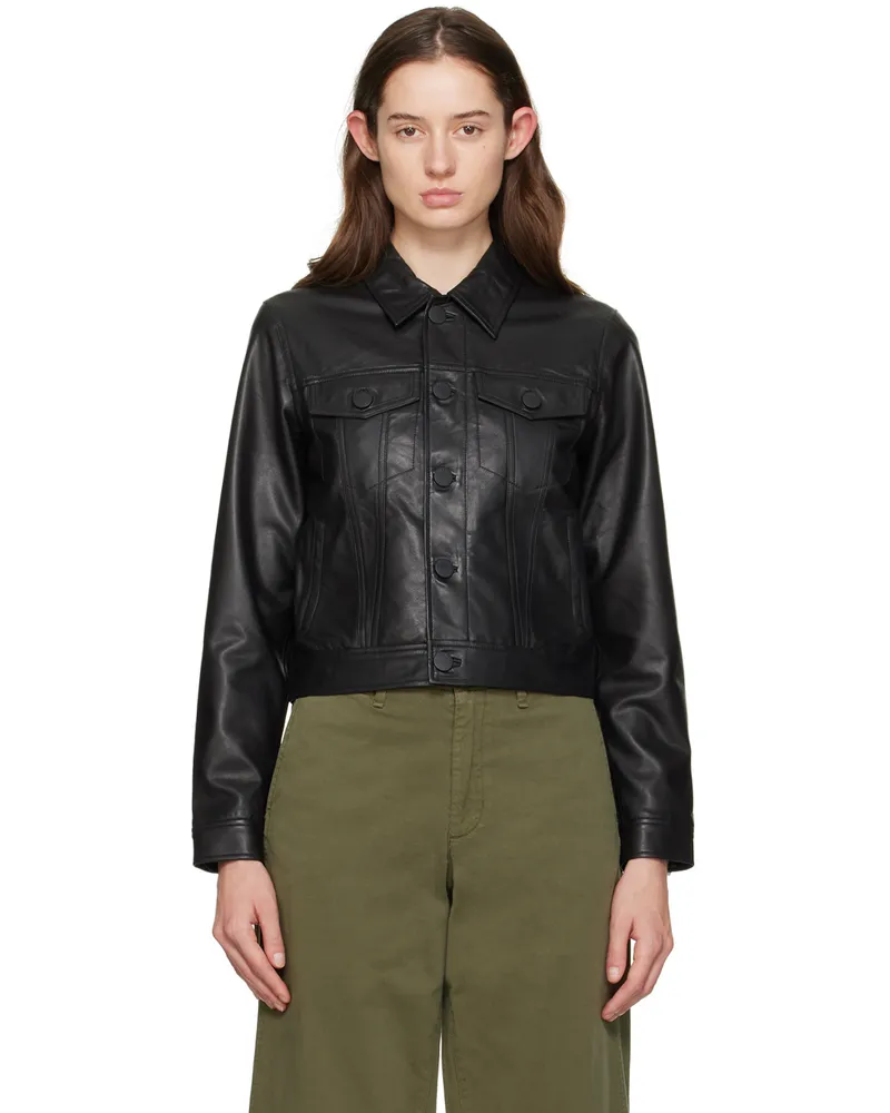 Rag & Bone Black Debbie Leather Jacket Black