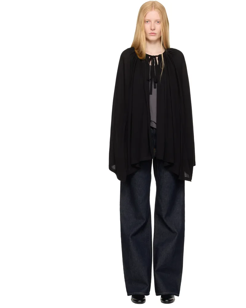 Totême Black Drawstring Cape Black