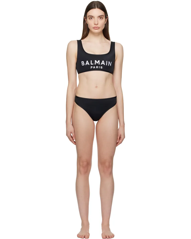 Balmain Black Embroidered Bikini 110
