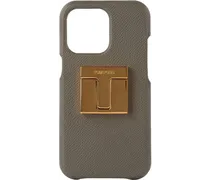 Gray Leather iPhone 12 Case