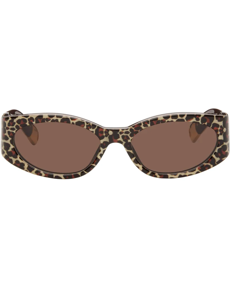 Jacquemus Brown 'The Ovalo' Sunglasses Leop