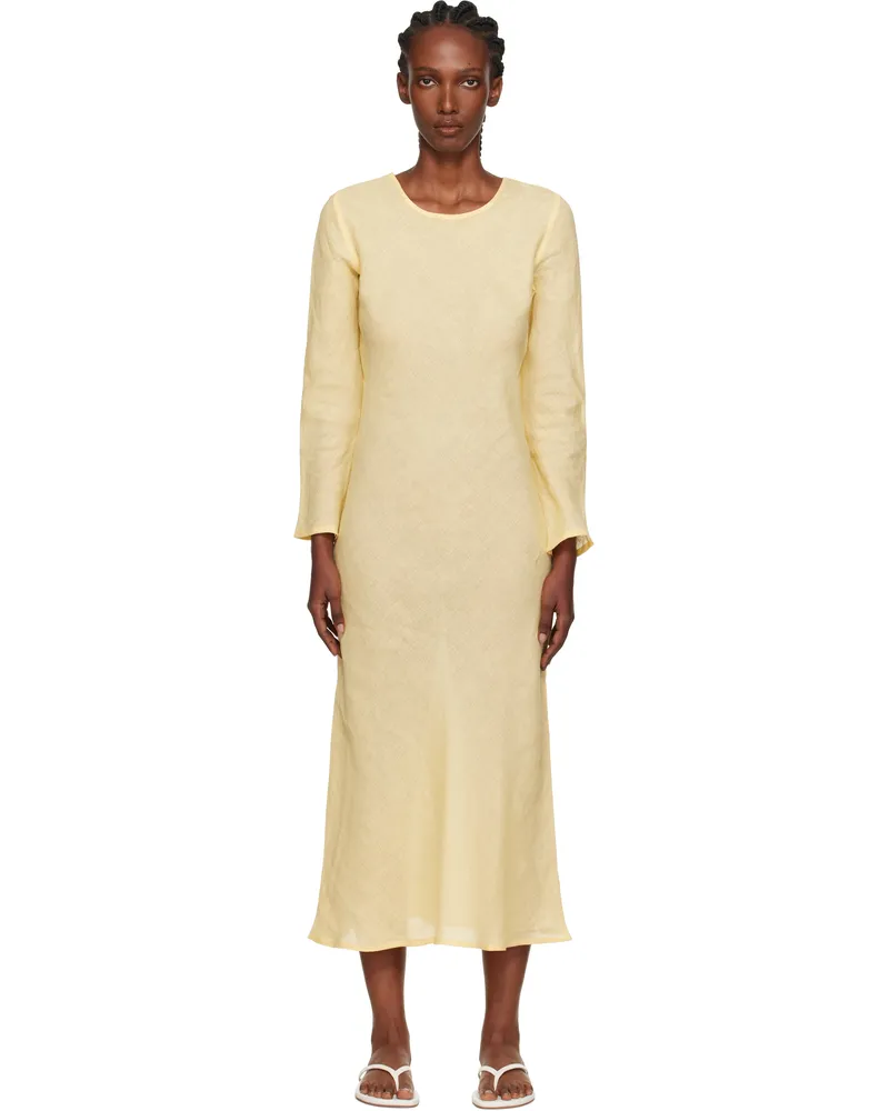Baserange Yellow Dydine Long Sleeve Maxi Dress Ana