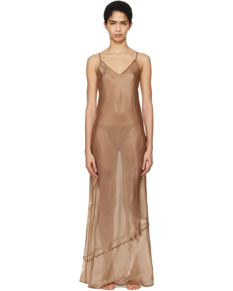 SKIMS Tan Liquid Organza Cami Long Maxi Dress Sienna
