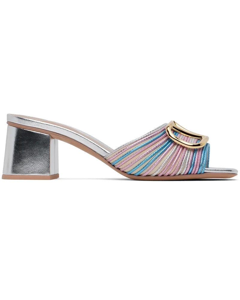 Valentino Garavani Silver VLogo Signature Heeled Sandals Zsz