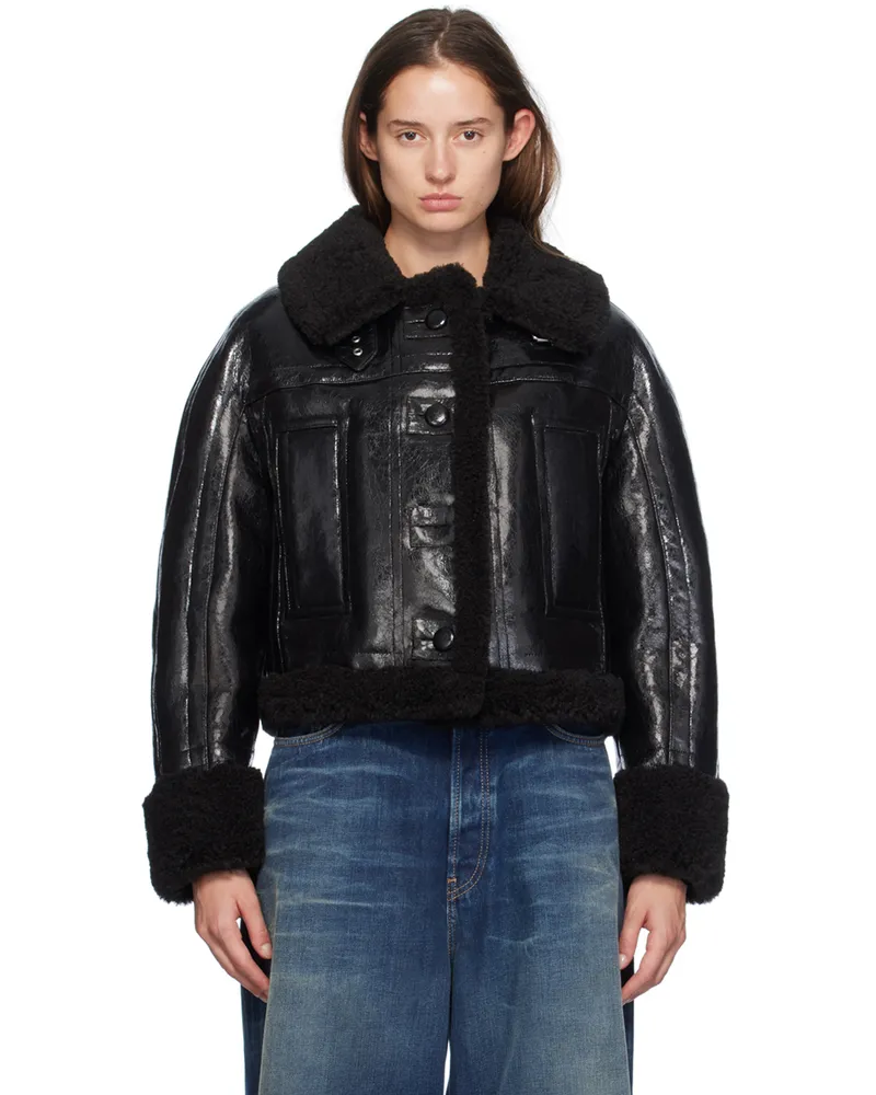 STAND Black Aby Faux-Leather Jacket 89900