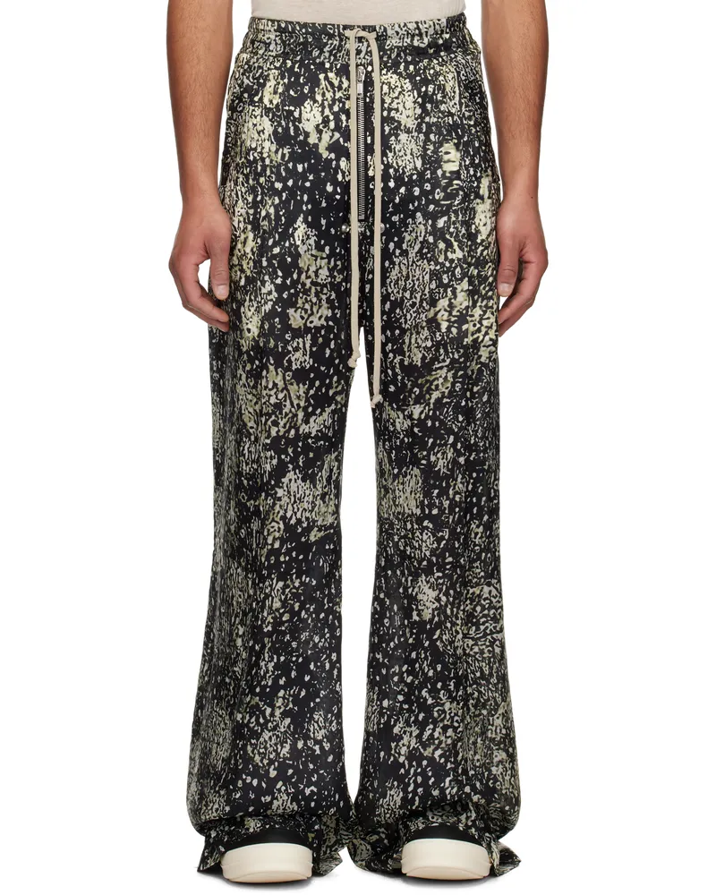 Rick Owens Black & Off-White Hollywood Wide Bela Trousers 0908