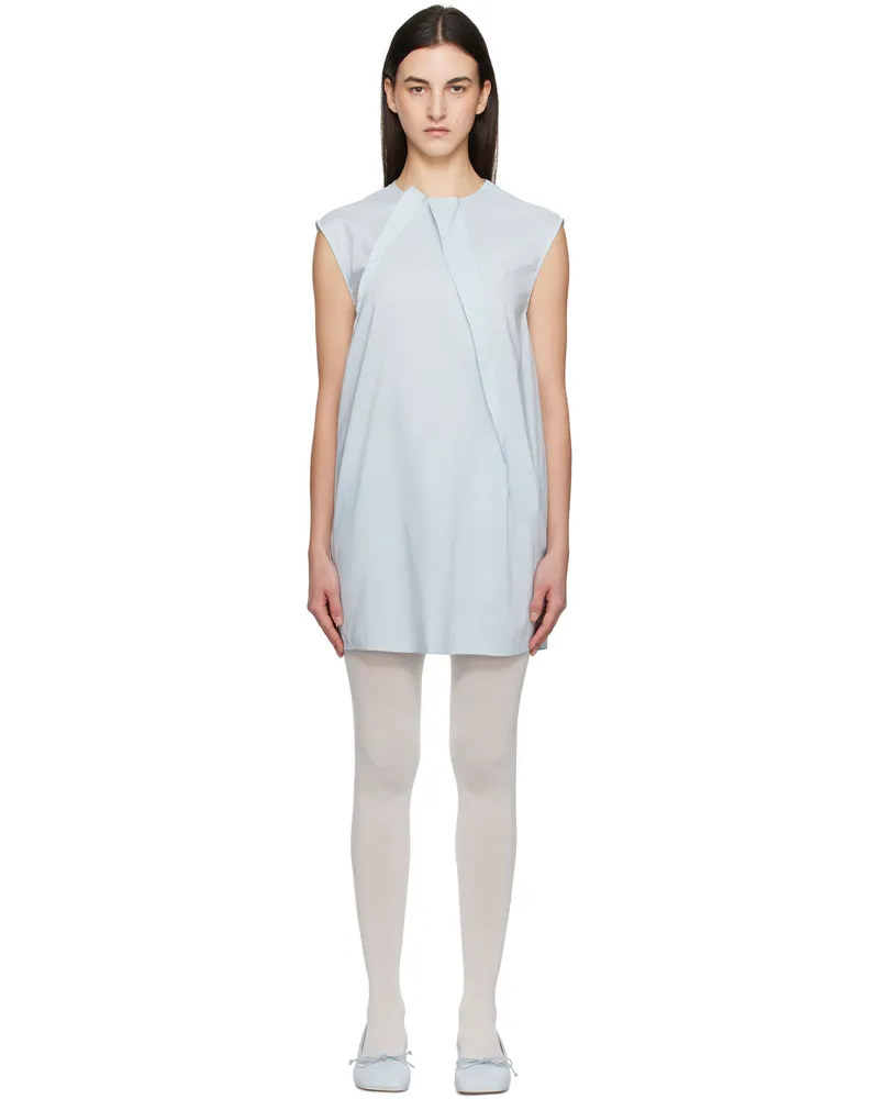Maison Margiela Blue Shirting Darting Minidress 488