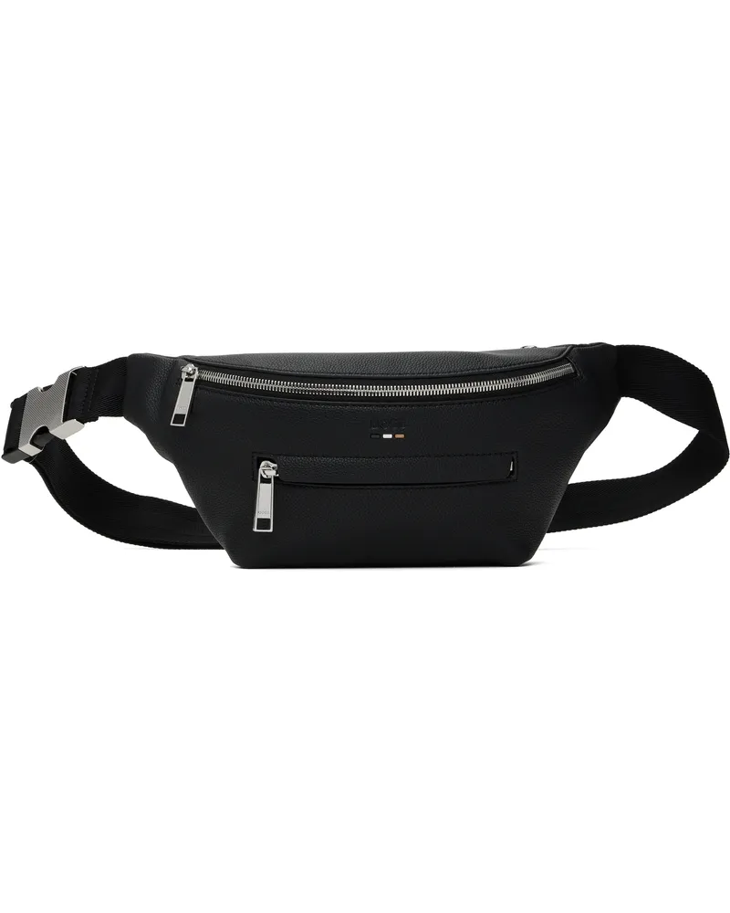 HUGO BOSS Black Pebble-Grained Faux-Leather Belt Bag 001-black