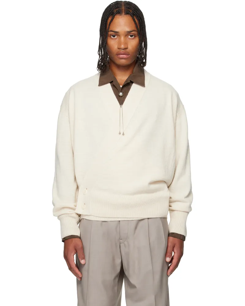 Christophe Lemaire Beige Wrap Cardigan Wh048