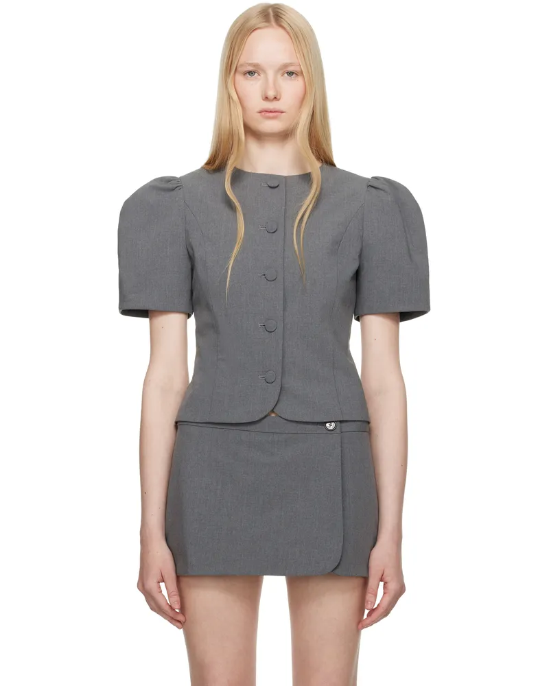 Sandy Liang Gray Bonny Blouse Grey