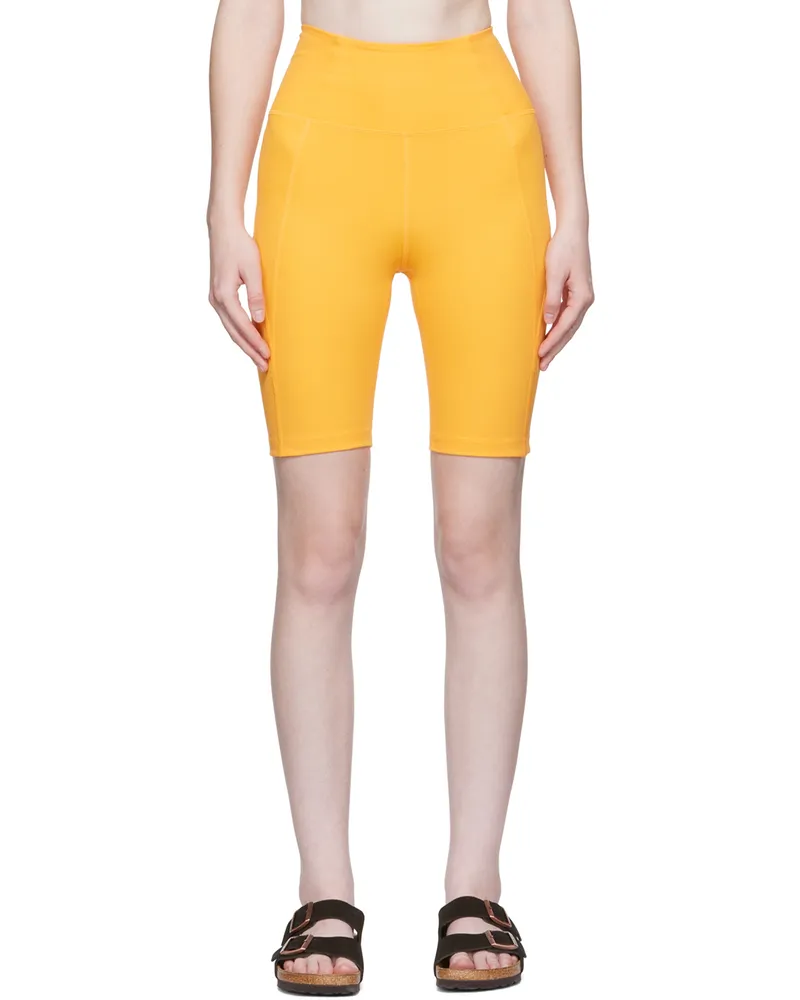 Girlfriend Collective Orange High-Rise Bike Shorts Orange