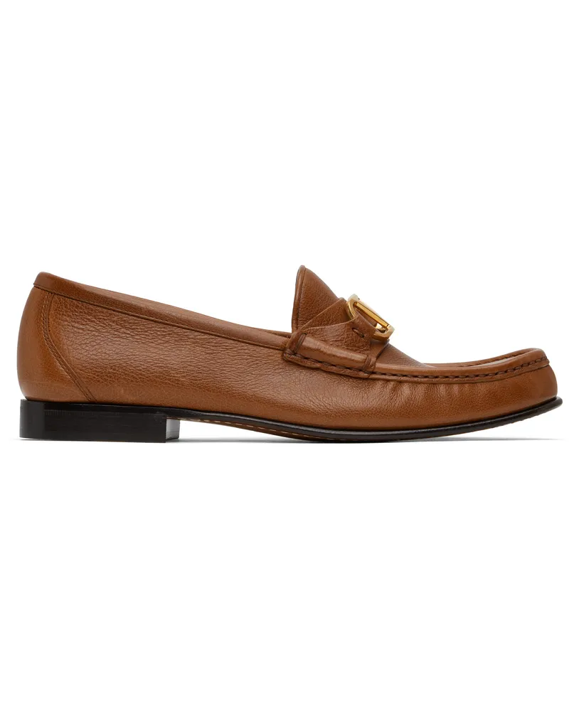Valentino Garavani Brown VLogo Signature Buffalo Loafers N58