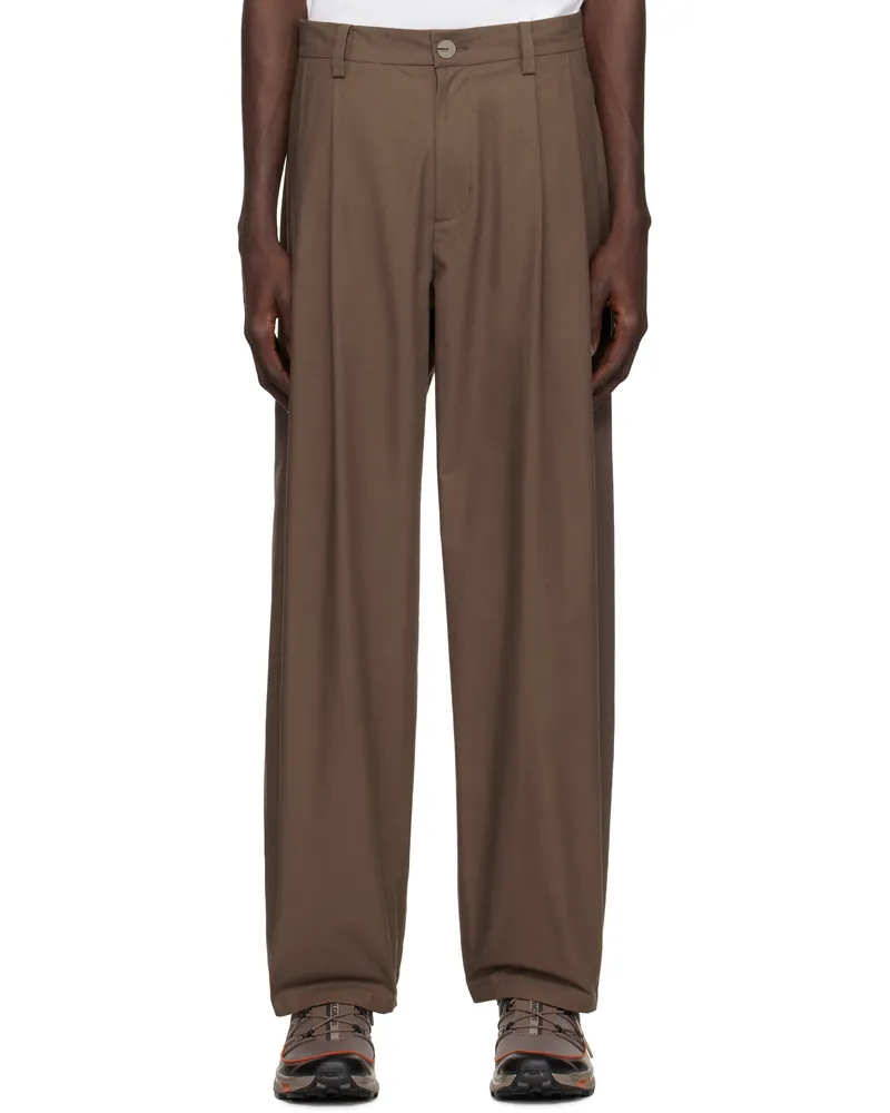 Hyein Seo Brown Wide Beaded Belt Trousers Brown