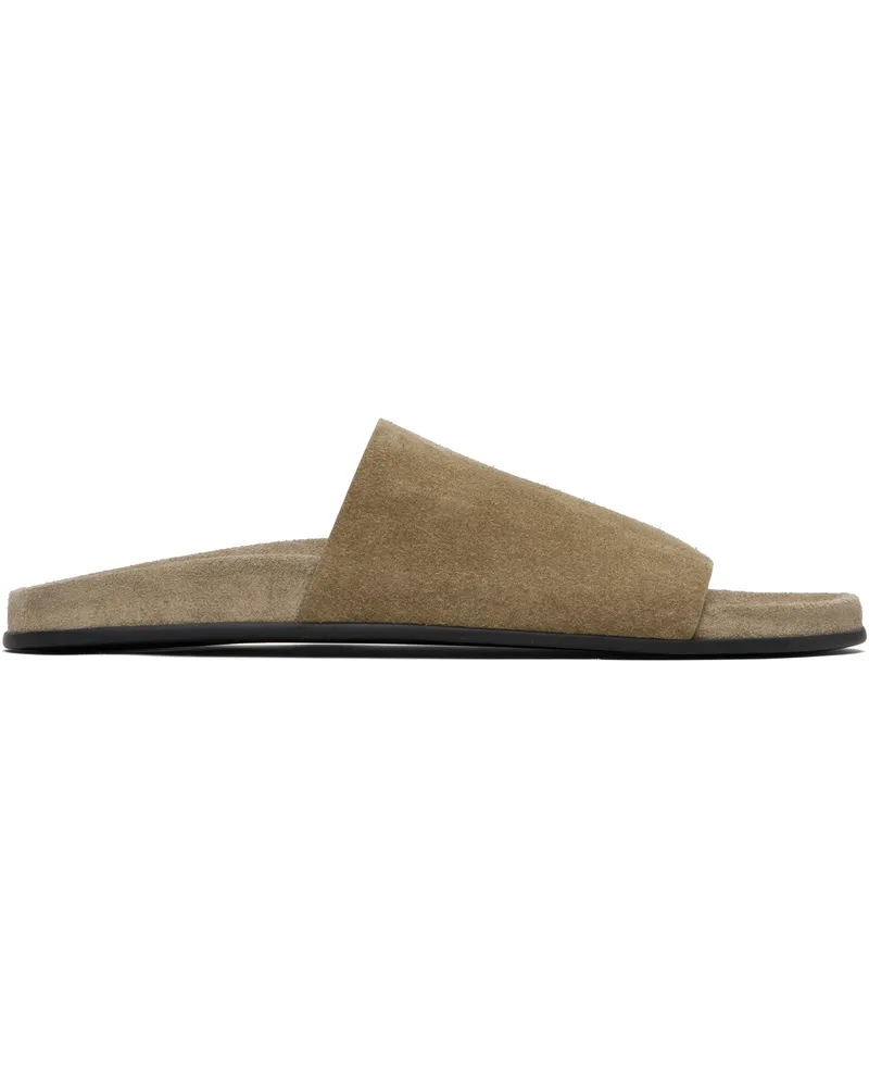 The Row Taupe Hugh Slide Sandals Mtr
