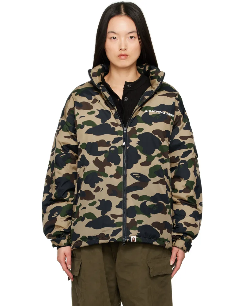 BAPE Khaki 1st Camo Down Jacket Yellow