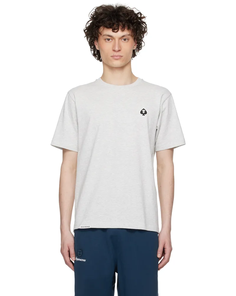 AAPE by A Bathing Ape Gray Spades 'AAPE Now' T-shirt Wh2
