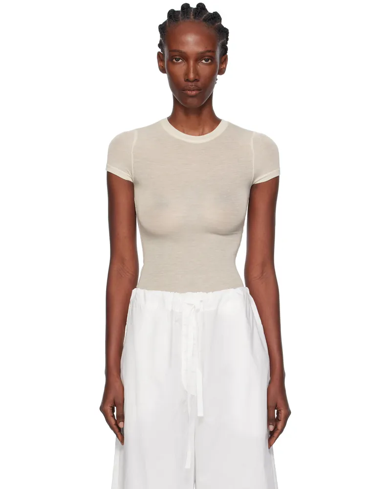 Paris Georgia Off-White Elemental Sheer Baby T-shirt Cream