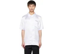 White Open Spread Collar Shirt