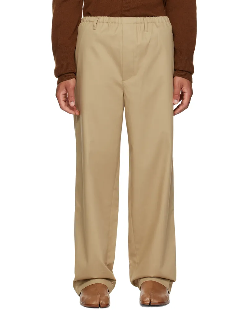T/SEHNE Beige Relaxed-Fit Trousers Beige