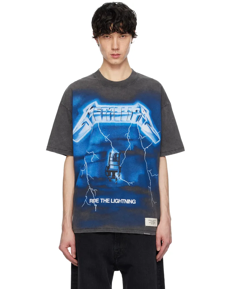 REPRESENT Gray 'Metallica Ride The Lightning' T-shirt Vintage