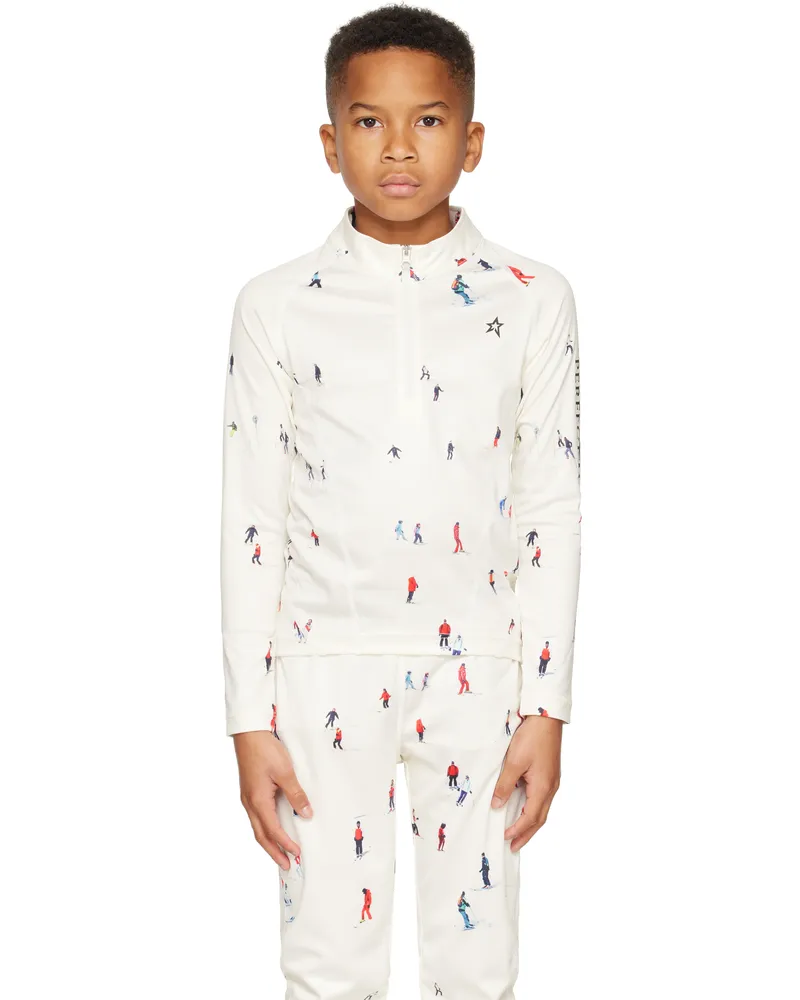 Perfect Moment Kids Off-White Thermal Half-Zip T-shirt Dede