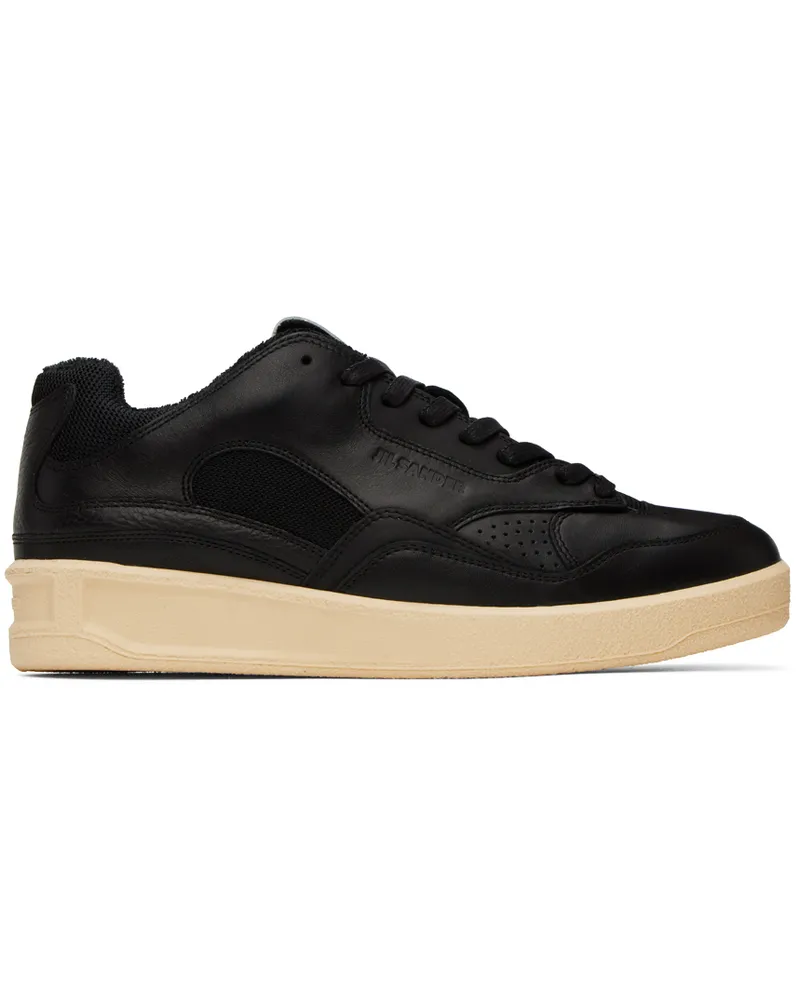 Jil Sander Black Perforated Sneakers 002