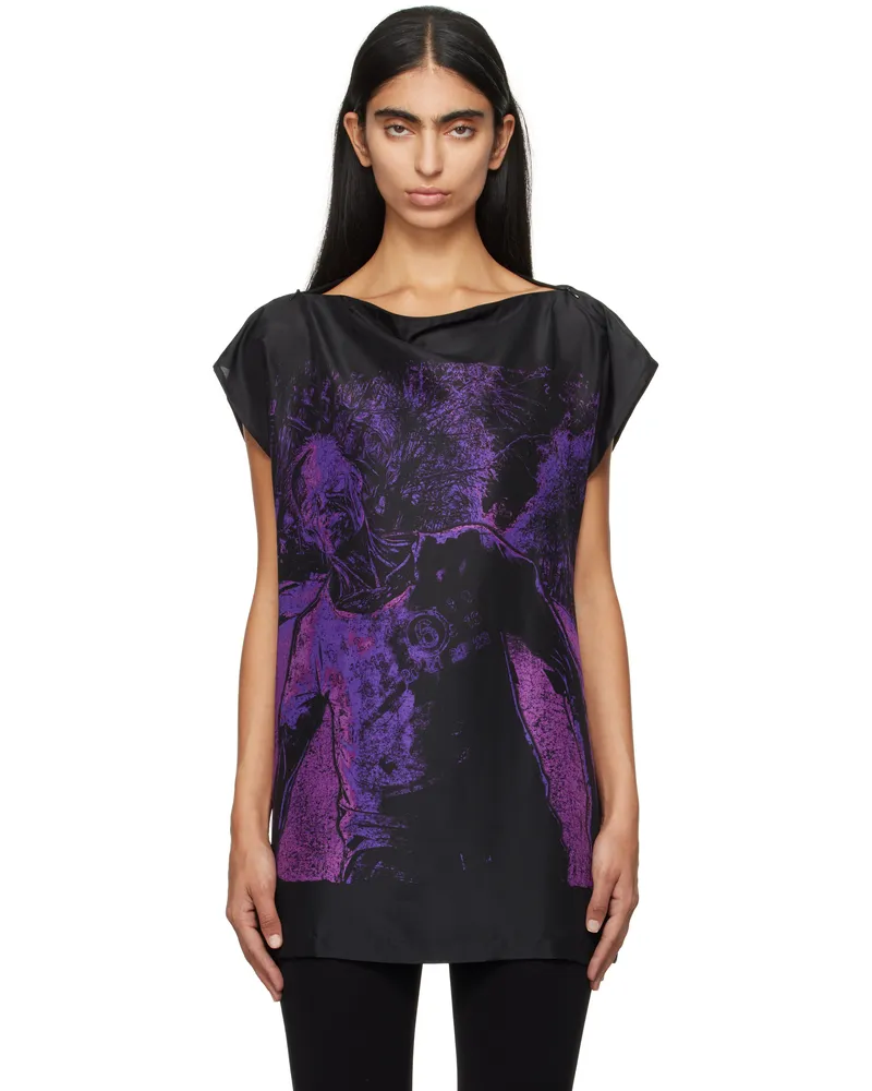 Maison Margiela Black Printed Blouse 001s