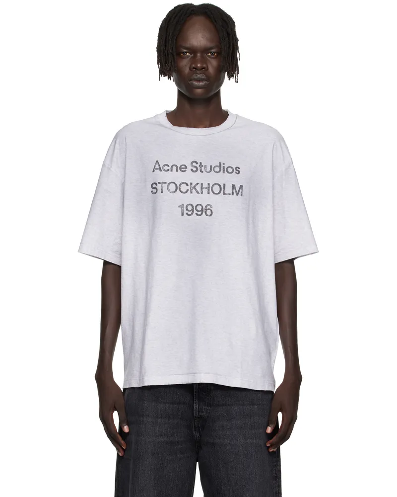Acne Studios Gray Logo Relaxed Fit T-shirt 92h